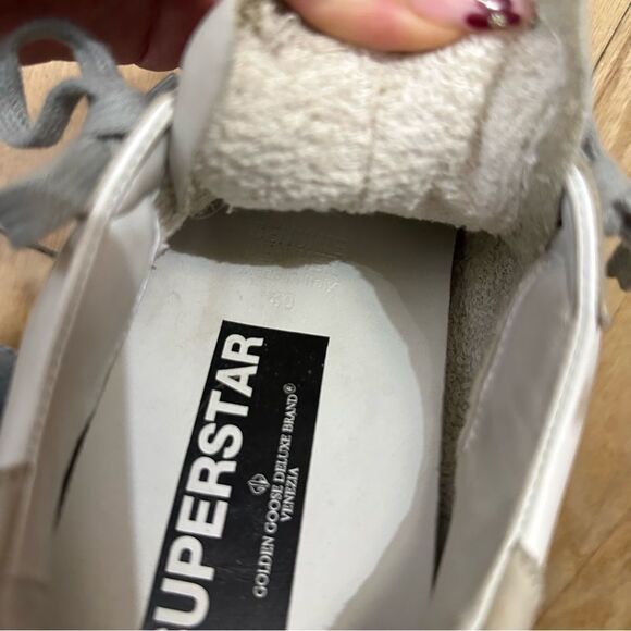 Golden Goose Super-Star with Perforated Star and Ice Gray Heel Tab - Picture 5 of 9